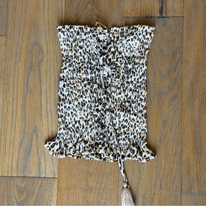 Leopard Print Strapless Top